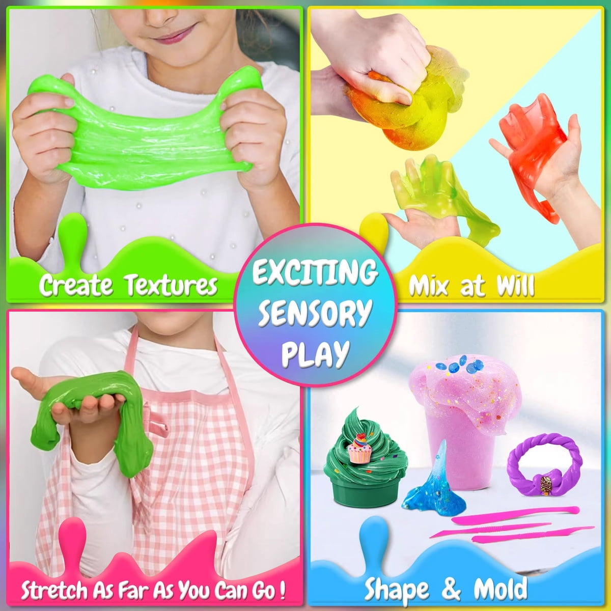 INTIGE Ice Cream Series/lollipop Series Clay Toys, Slime Making Kit, Suitable for Various Themed Party Games