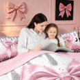 thumbnail image 4 of Homewish Pink Bowknot Twin Comforter Sets for Princess Girls, Glitter Cheetah Print Bedding Set, Pink Reversible, 2 Pieces 1 Comforter and 1 Pillowcase, 4 of 6