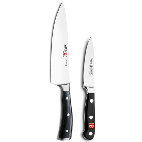 Wusthof Couteau de Chef Classique Ikon 8 Pouces et Wusthof Couteau d'Office Classique 4 Pouces