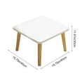 thumbnail image 3 of Square Table in Wood Modern Solid Wood Base and Square Table for Living Room Low Minimalist Tea Table Coffee Tables （White）, 3 of 6