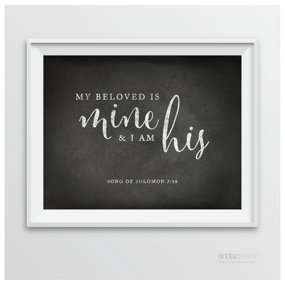 Solomon 2 16 - My Beloved Is Mine Biblical Quotes Chalkboard Wedding Signs