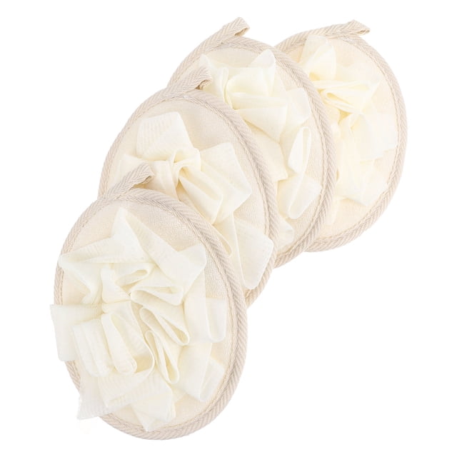 DEEPCRAFF 4Ud Puff De Beige De Malla Pe Para Uso En Ducha Con Doble Exquisito