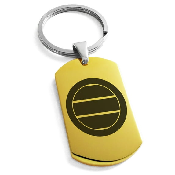 Stainless Steel Miura Samurai Crest Engraved Dog Tag Keychain Keyring