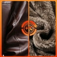 thumbnail image 7 of Mens Faux Leather Jackets Full Zipper Fleece Lined Fashion Motorcycle Casual Outerwear for Winter Brown XXL, 7 of 7
