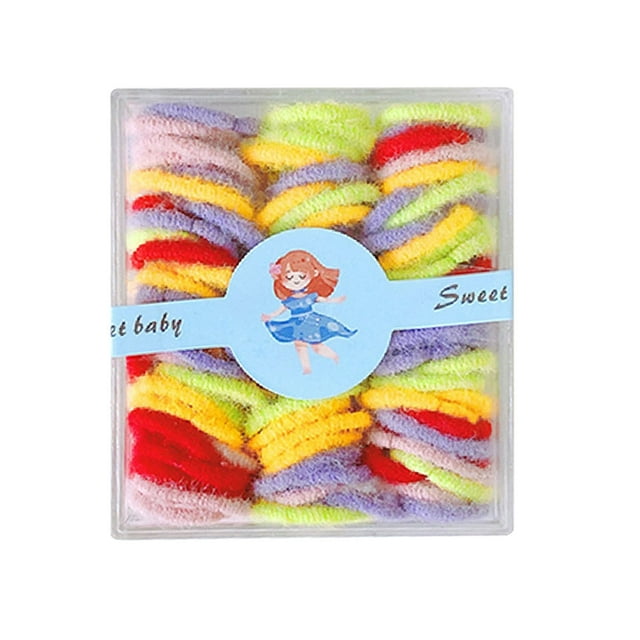 Bande Élastique Colorée Enfants Fille Mode Colorée Bande Élastique Jetable Bande Élastique Cheveux Fine Petite Queue de Cheval Élastiques Cheveux Vie Quotidienne Grande Taille