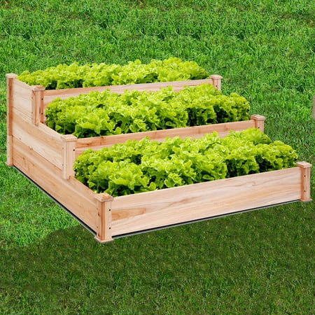 Zimtown Natural Wooden Raised Garden Bed (48"x48"x22")