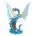 thumbnail image 4 of Large Nautical Blue Mermaid Feeding Leviathan Ocean Dragon Fairy Pixie Statue, 4 of 8