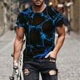 thumbnail image 5 of WREESH Men's Print Round Neck T-Shirts Short Sleeve Casual Summer Tops for Fitness Enthusiasts Blue, 5 of 5