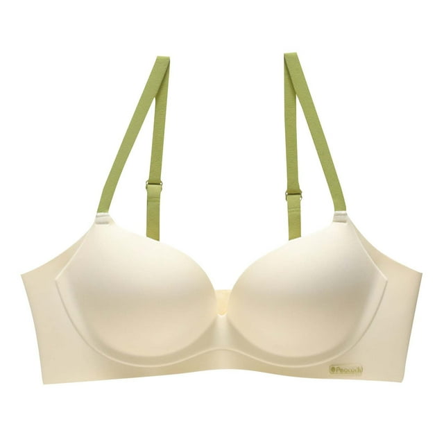 Wancir Bras for Women 2025 New Women's Solid Color Seamless Underwear without Steel Rims Detachable Chest Sagging Wave Pattern Bra