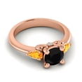 thumbnail image 3 of 2.50 Carat Round Shape Black Onyx & Citrine Gemstone Wonderful Engagement Ring for her 18K Rose Gold Size 6 by Diamond-Capitals, 3 of 8