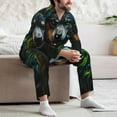 thumbnail image 6 of KLL Realistic Style Colorful Wolf A Sleepwear Mens Flannel Pajamas,Long Cotton Pj Set, 6 of 7
