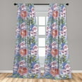 thumbnail image 2 of Springtime Window Curtains, Watercolor Nature Blossoms with Floral Garden Botanical Composition, Lightweight Decor 2-Panel Set with Rod Pocket, Pair of - 28"x63", Ceil Blue Mauve Salmon, by Ambesonne, 2 of 3