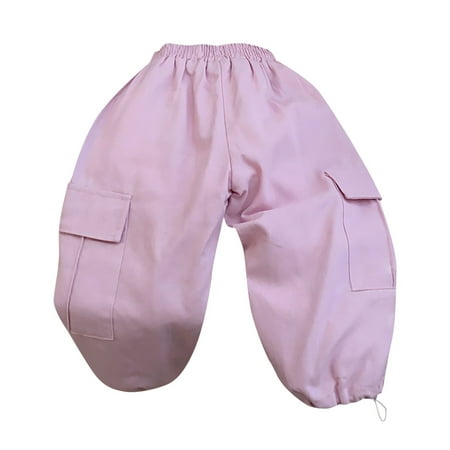 

Otqutp Baby Lightweight Leggings Girls Overalls Loose Straight Leg Bunched Feet Multi Pocket Casual Outing Pants Loose Fit Sweatpants for 1 To 7 Years( 4-5 Years)