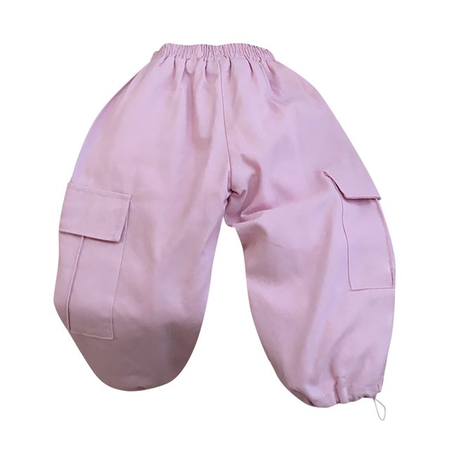 toraway Pantalons pour Filles 10-12 Ans Salopettes pour Filles Jambe Droite Ample Pieds Resserrés Multi-Poches Pantalons Décontractés pour Sortie pour 1 à 7 Ans 4-5 Ans