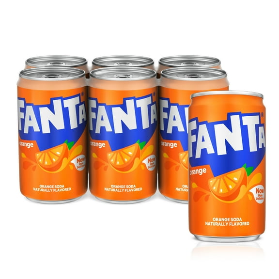 Fanta Orange Soda Pop, 7.5 fl oz, 6 Pack Mini Cans