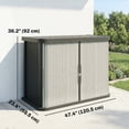 thumbnail image 3 of Outsunny 127 Gallon Outdoor Storage Box, Plastic Deck Box, Light Brown, 3 of 10