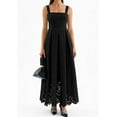 thumbnail image 5 of PRETTYGARDEN Womens Sleeveless Maxi Summer Dresses Hollow Out Eyelet Square Neck Ruffle Flowy Beach Vacation Sundress, 5 of 10