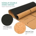 thumbnail image 4 of Graflsoa Eco-Friendly Cork Yoga Mat with Non-Slip TPE Base, Alignment Lines, Strap, and Carry Bag – 183x68x0.5cm, 4 of 5