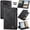 Black, variant on For iPhone Duo Case Wallet with Card Holder and Cash Pocket,Adjustable Kickstand,Magnetic Closure,Leather Matte Slim Flip Phone Case with RFID Blocking Cover for Men/Women,Blue