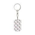 thumbnail image 2 of Uemuo Tulips Flowers Pattern Rectangular Metal Keychain - Durable, Stylish, and Personalized Key Ring for Men and Women,Engraved Keychain,Gift Slim Sturdy Keychain, 2 of 7