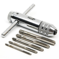 thumbnail image 1 of Hand Taps-metric Taps-taps And Dies-m3 M4 M5 M6 M8 Taps-thread Taps-with Ratcheting Reversible Tap Holder, 1 of 5