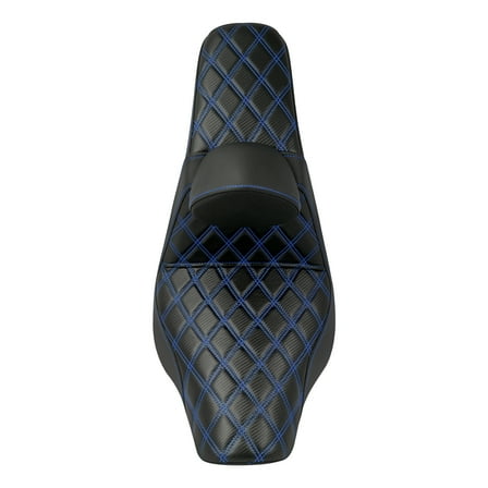 Driver Passenger Gel Seat Blue Line w/ Backrest For Harley Low Rider 2018-2024