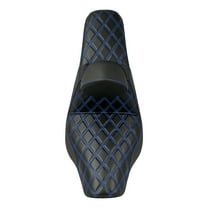 Driver Passenger Gel Seat Blue Line w/ Backrest For Harley Low Rider 2018-2024