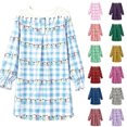 thumbnail image 3 of WOYY Girls Christmas Nightgown Long Sleeve Plaid Holiday Sleep Dress for Kids, Sizes 3-14, 3 of 5