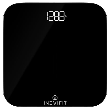 INEVIFIT Bathroom Scale, Highly Accurate Digital Bathroom Body Scale. With 5-Year Warranty - Black