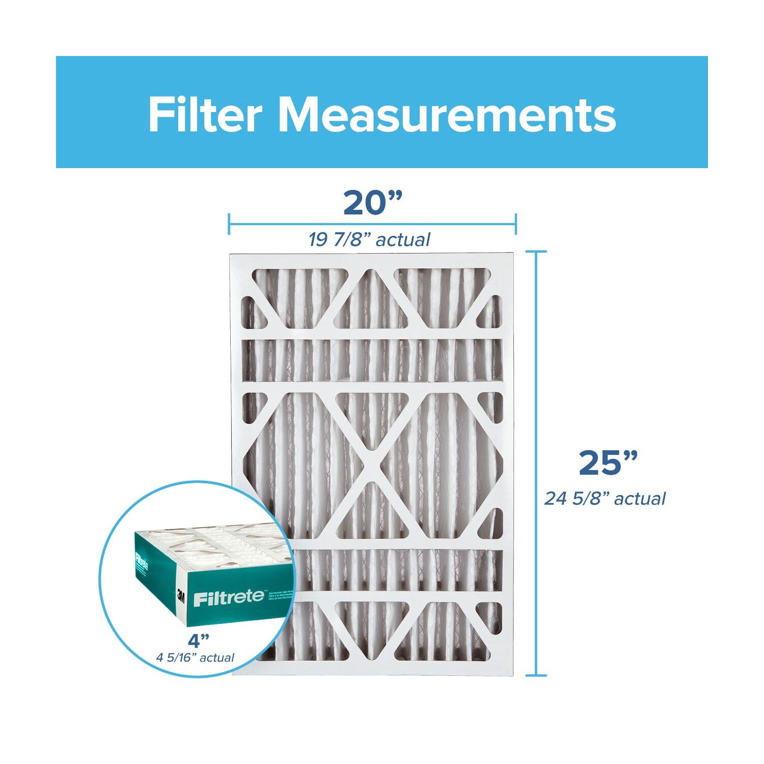 Filtrete 20x25x4 Air Filter, MPR 1200 MERV 11, Allergen Reduction Deep Pleat, 1 Filter