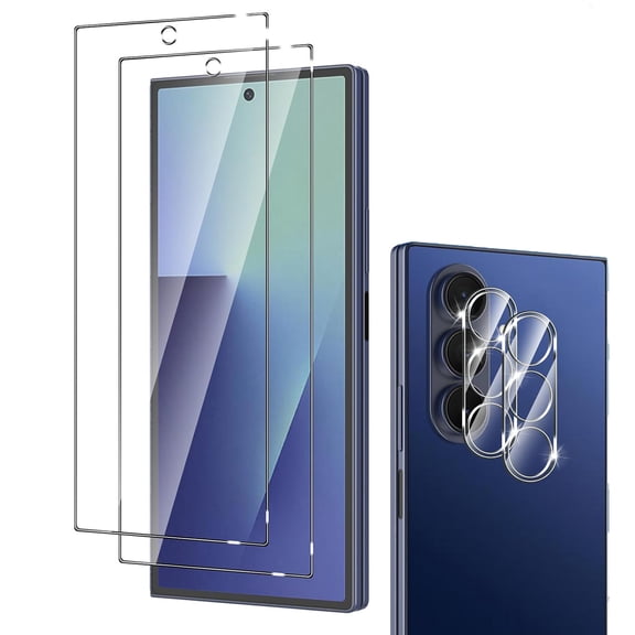 Dteck 2 Pack Screen Protector with Camera Lens Cover for Samsung Galaxy Z Fold 8 Ultra, HD Clear Scratch Resistant,Bubble-Free