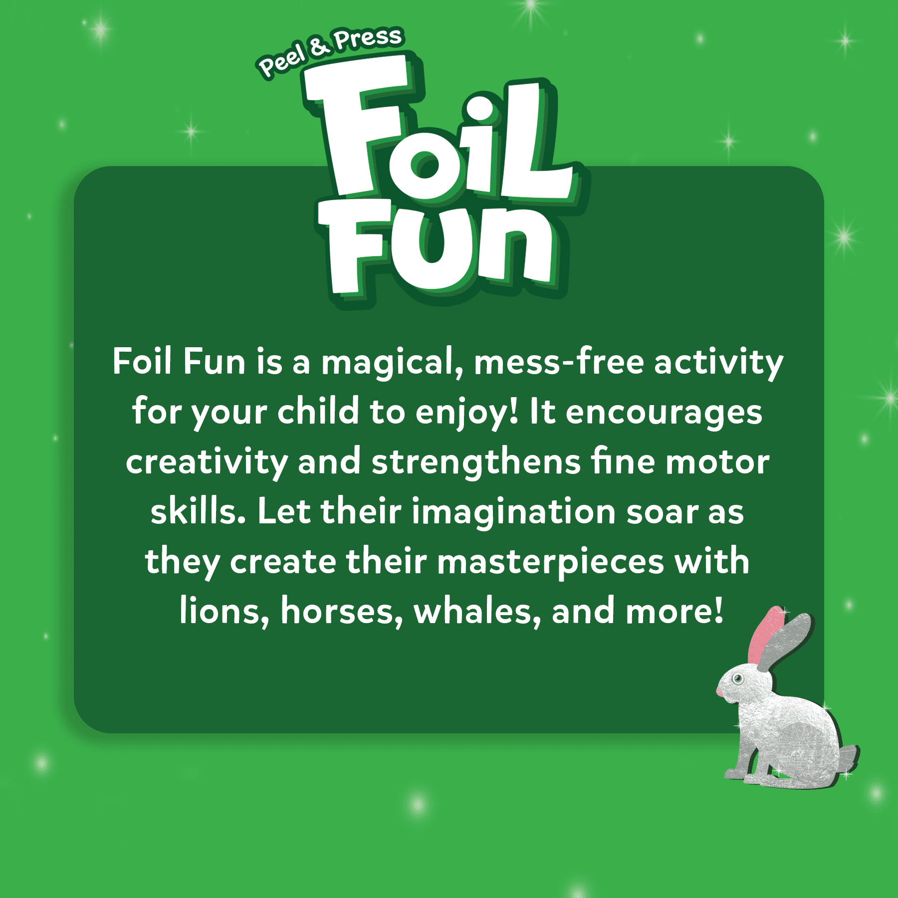 Skillmatics Foil Fun Art Kit for Kids, Animals, DIY No Mess Creative Activity Set, Ages 4 to 9