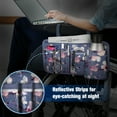 thumbnail image 4 of FINPAC Wheelchair Side Storage Bag, Wheelchair Armrest Accessories Pouch with Cup Holder, Pen Slot and Reflective Strips for Power Walkers, Rollators, Seniors, Blooming Hibiscus, 4 of 8
