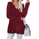 thumbnail image 2 of Túnica de punto de gofre de manga larga para mujer, camisetas casuales con cuello en V, jerséis de ajuste holgado Zhivalor WMZY-696-4, 2 of 6