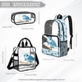 thumbnail image 4 of ZUXONGSY Sea Turtle Starfish Print Clear Backpack 3 Piece Set for School, Transparent Bookbag with Mesh Pockets, Lightweight Clear Backpack for Student Daily Use, 4 of 5