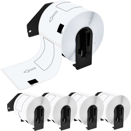 GREENCYCLE 5 Roll Compatible for Brother DK-1202 DK1202 (2.4" x 3.9") Standard White Paper Address Labels for QL Label Printers (300 Labels/Roll, Each Roll Label with a Cartridge)