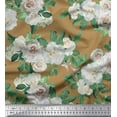 thumbnail image 1 of Soimoi polyester Crepe Fabric Leaves & Begonia Flower Fabric Prints By Yard 52 Inch Wide, 1 of 1