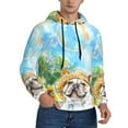 thumbnail image 2 of Goofa French Bulldog Sunflowers Bubbles for Men's Hooded Sweatshirt - Lightweight Pullover Hoodie with Kangaroo Pocket, Perfect for Everyday Wear-Large, 2 of 7