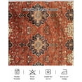 thumbnail image 5 of Brown Red Bed Skirt Cal King Size, Vintage Boho Ethnic Geometric Abstract Art Wrap Around Bed Skirting with Adjustable Elastic Strap, Dust Ruffled Pleated Bedskirts 18 Inch Drop for Bedroom Beds, 5 of 9