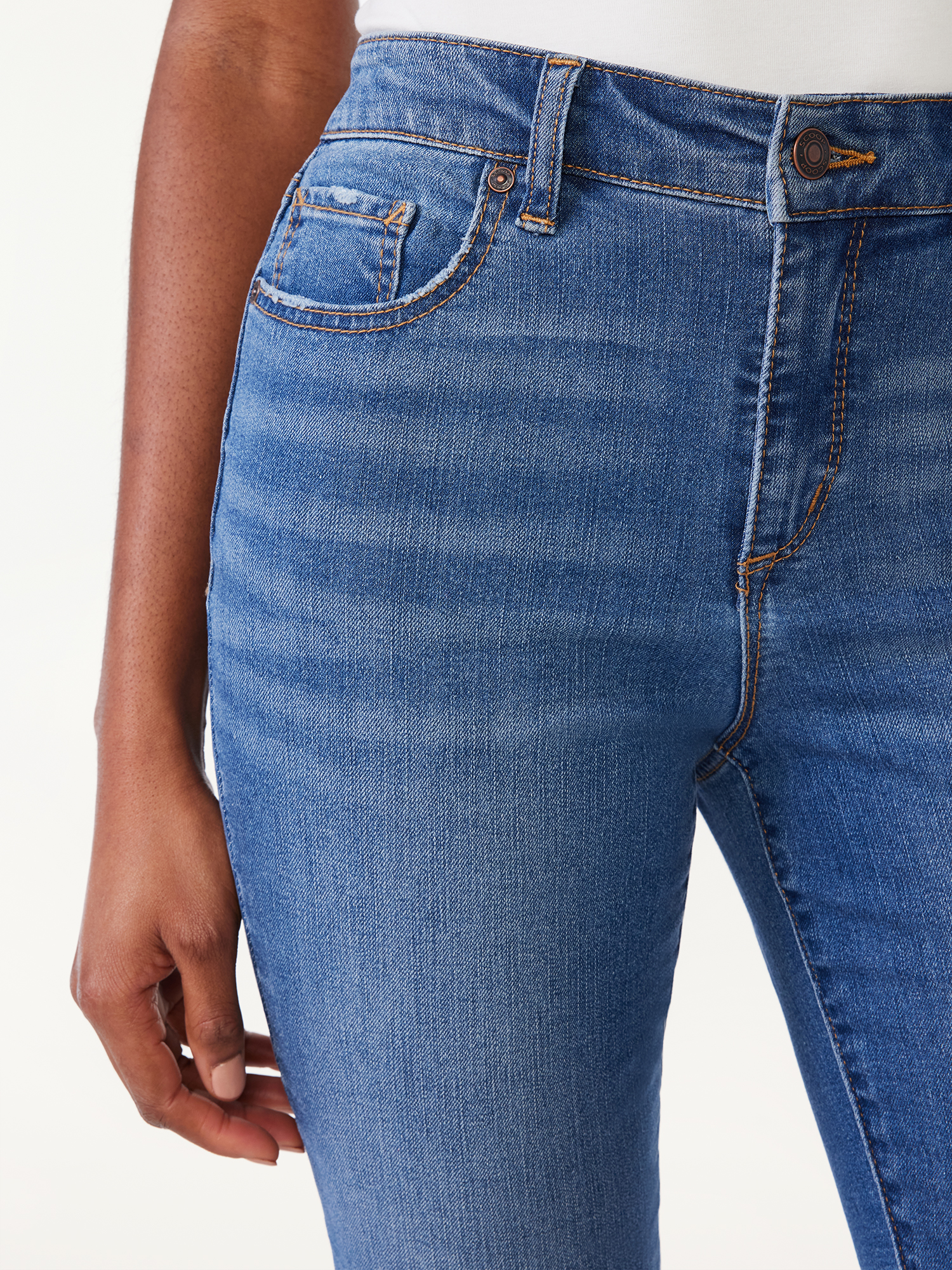 Scoop Women's Button Front Sailor Jeans, Sizes 0-22 