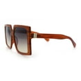 thumbnail image 6 of Womens Oversized Rectangular Butterfly Luxury Chic Plastic Sunglasses Brown - Black Brown, 6 of 8