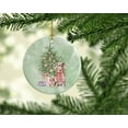 thumbnail image 2 of Christmas Dachshund Chocolate Piebald Dapple  Ceramic Ornament 2.8 in x 2.8 in, 2 of 3