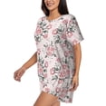 thumbnail image 2 of Bixox Women's Rose Flowers Printed Pajama Set 2 Piece Lounge Set Top and Shorts Soft Pajamas, Shorts with Pockets, 2 of 7