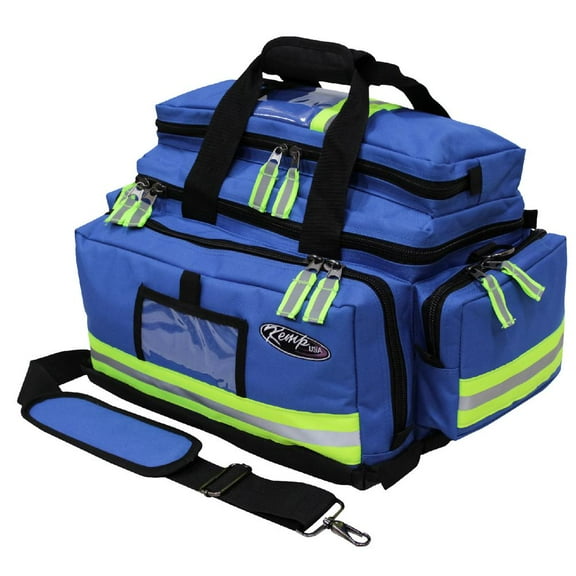17.5" Royal Blue, Black, and Yellow Green Kemp USA  High-Quality Large Professional Trauma Bag