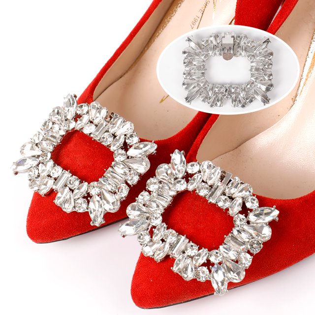 Zapatos de mujer, accesorios decorativos de metal desmontables, accesorios de empeine, zapatos versátiles, zapatos de flores, zapatos con hebilla, accesorios de diamantes de imitación en la punta