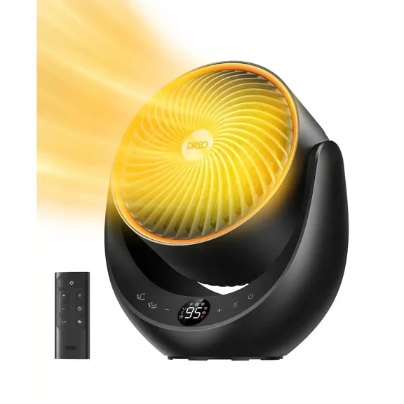 Restored DREO 1500W Portable 3D Automatic Oscillating Ceramic PTC Heater,Black (Refurbished)