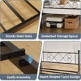 thumbnail image 3 of Twin Heart-Shaped Metal Daybed with Trundle, Heavy-Duty Steel Slat Support. Convertible Sofa Bed for Living/Bedroom/Guest Room, Stylish & Sturdy, Easy Assembly- Black, Single Sofa Bed, 3 of 7