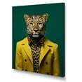 thumbnail image 2 of Designart "Suited Cheetah Yellow and Green Elegance" Animals Canvas Wall Art - Traditional Yellow Tiger Fashion Entryway Wall Art Print, 2 of 6