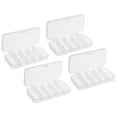 thumbnail image 1 of Unique Bargains Fishing Tackle Box, 4 Pack 4.9 x 2.4 x 1 Inch Plastic 5-Grid Fish Lure Bait Hooks Accessory Storage Container, Clear, 1 of 5