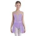 thumbnail image 1 of Alvivi Robe de Gymnastique en Strass pour Adolescentes, Sans Manches, Tutu en Maille Transparente, Justaucorps de Ballet, Costume de Performance Lyrique, Violet Clair 16, 1 of 7